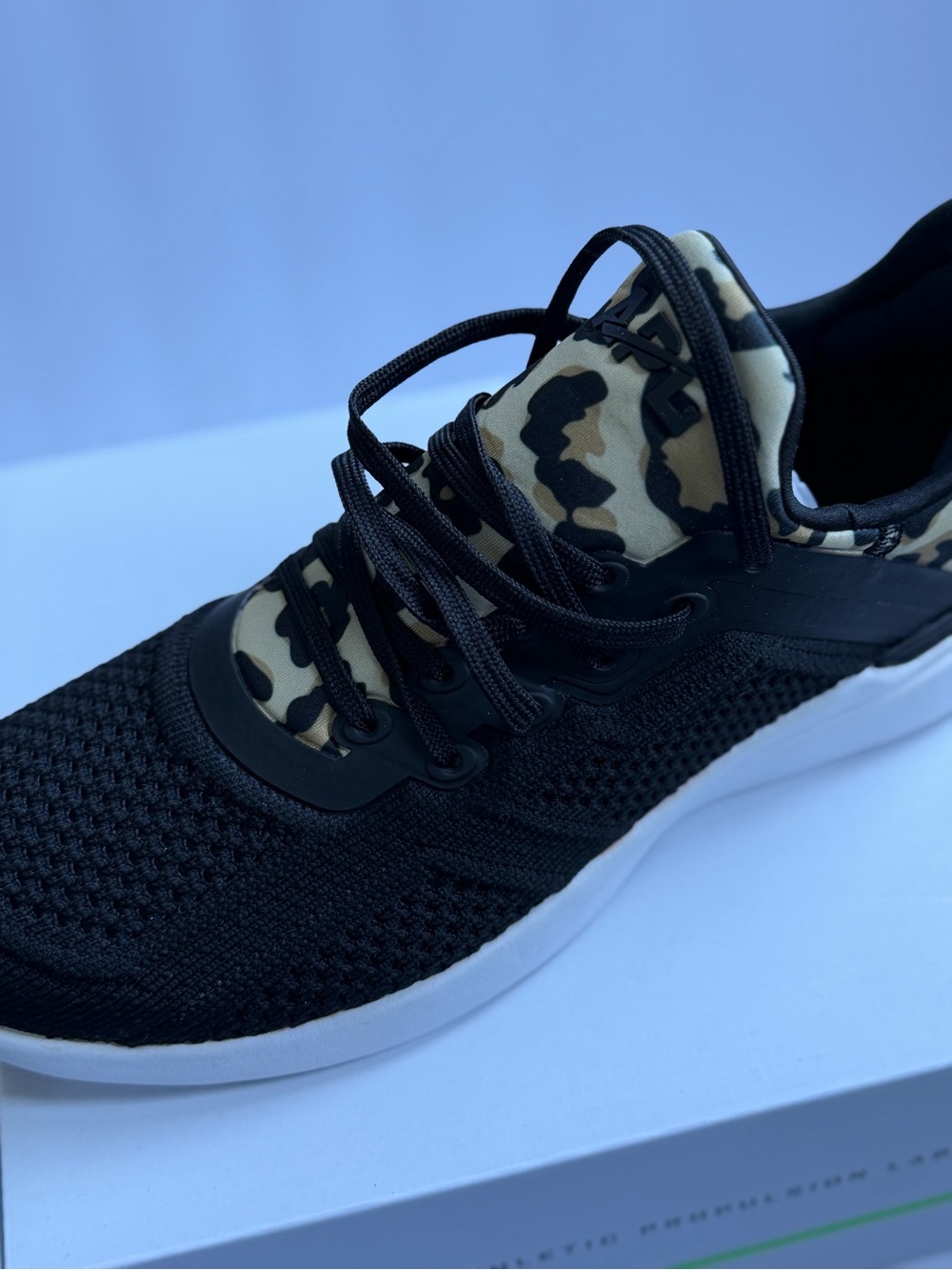 APL Women's Techloom Tracer - Black with Tan Leopard Accent Sneakers - Picture 1 of 6